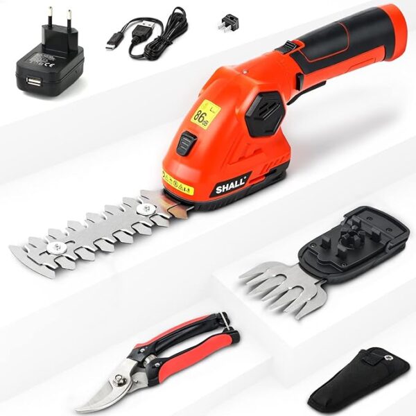 SHALL Tosaerba e Tagliasiepi Portatile 2 in 1